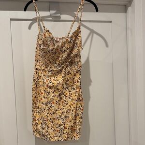 Blue Blush Floral Ruffle Mini Dress